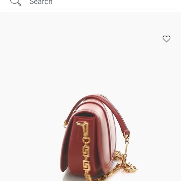 Versace Greca Goddess Leather Shoulder Bag - Red - Picture 2 of 12